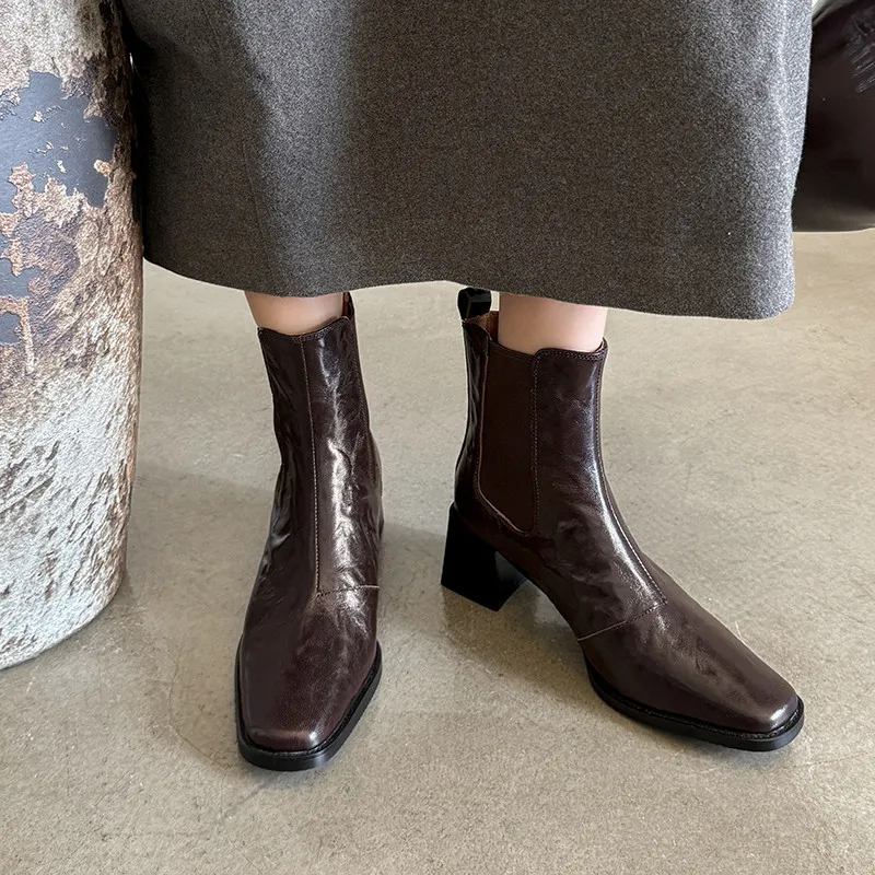 Echo&yolo Ankle Boots Women's Black/Brown-1