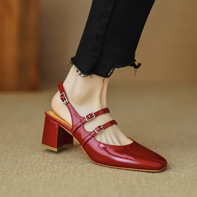 Echo&yolo Block Heel High Heels 7cm Women's-4