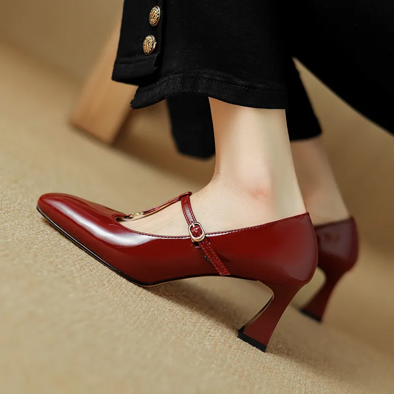 Echo&yolo Chunky Heel High Heels 6.5cm Women's-11