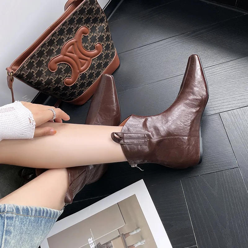 Echo&yolo Slim Boot Zip Closure Ankle Boots Women's-10