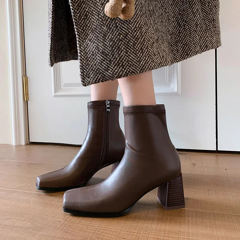 Echo&yolo Ankle Boots Women's Black/Brown-9