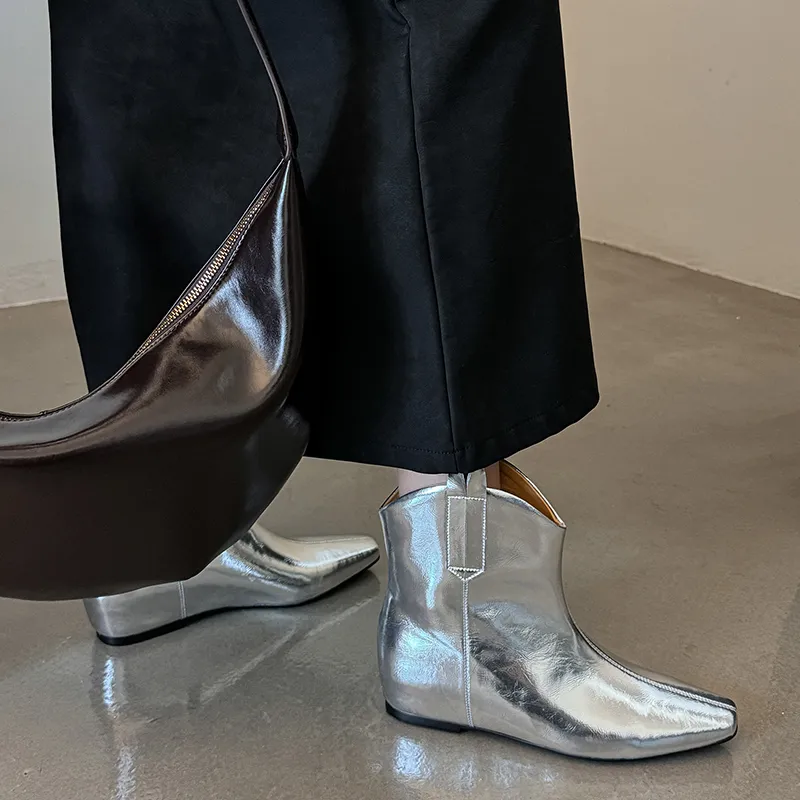 Echo&yolo Ankle Boots Women's Black/Brown/Silver-5
