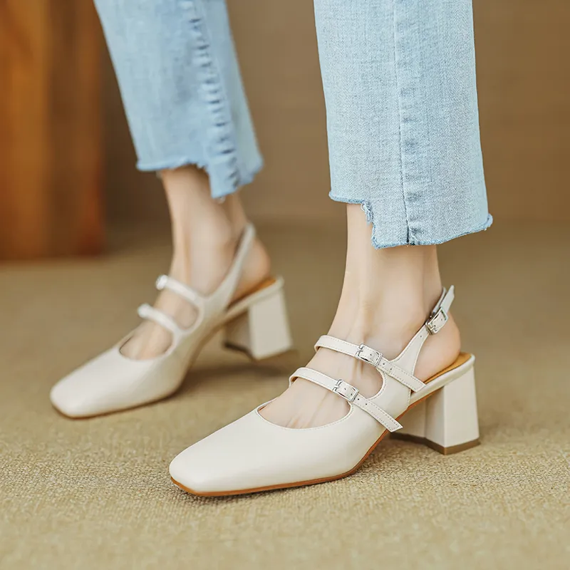 Echo&yolo Block Heel High Heels 7cm Women's-15
