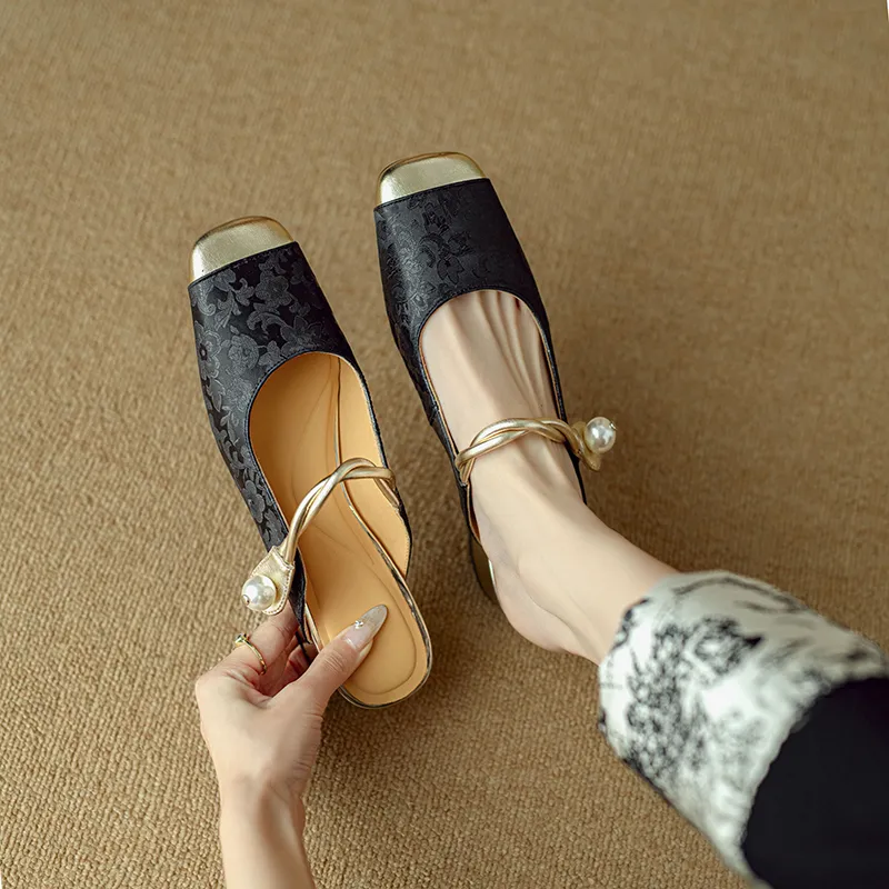 Echo&yolo TPR Sole Odor Resistant Abrasion Resistant Slip Resistant Wrap toe Slippers Women's-1