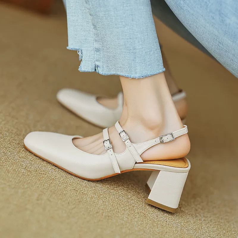 Echo&yolo Block Heel High Heels 7cm Women's-16