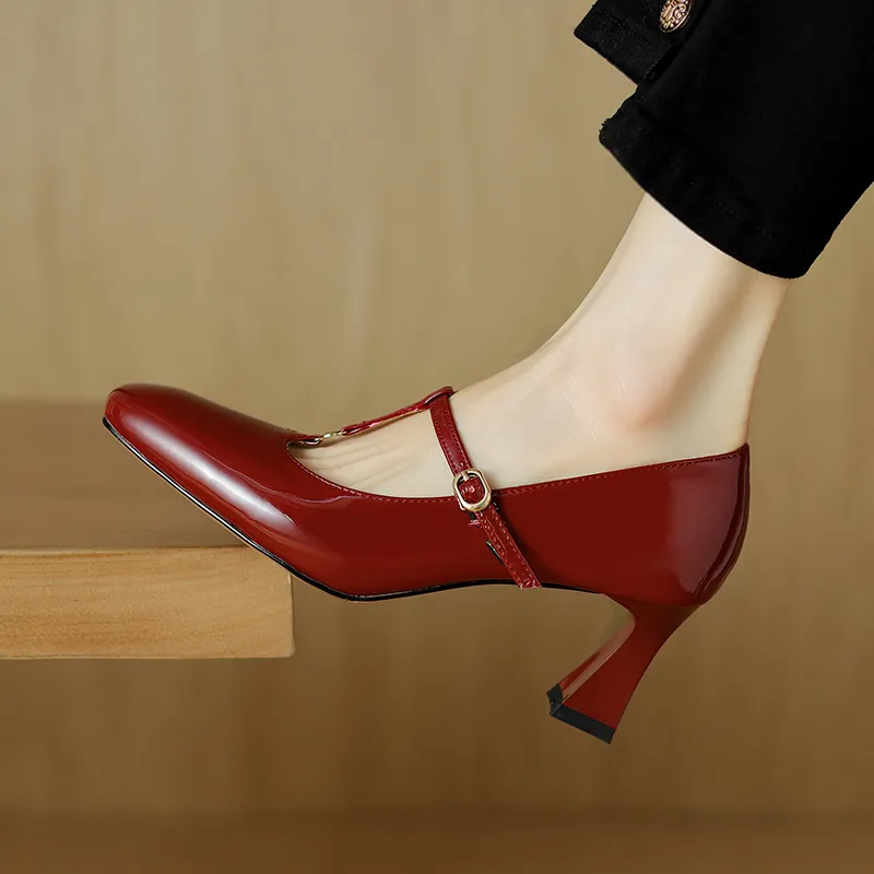 Echo&yolo Chunky Heel High Heels 6.5cm Women's-12