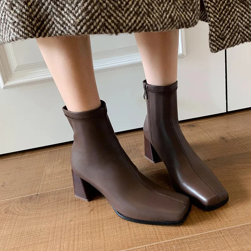 Echo&yolo Ankle Boots Women's Black/Brown-6