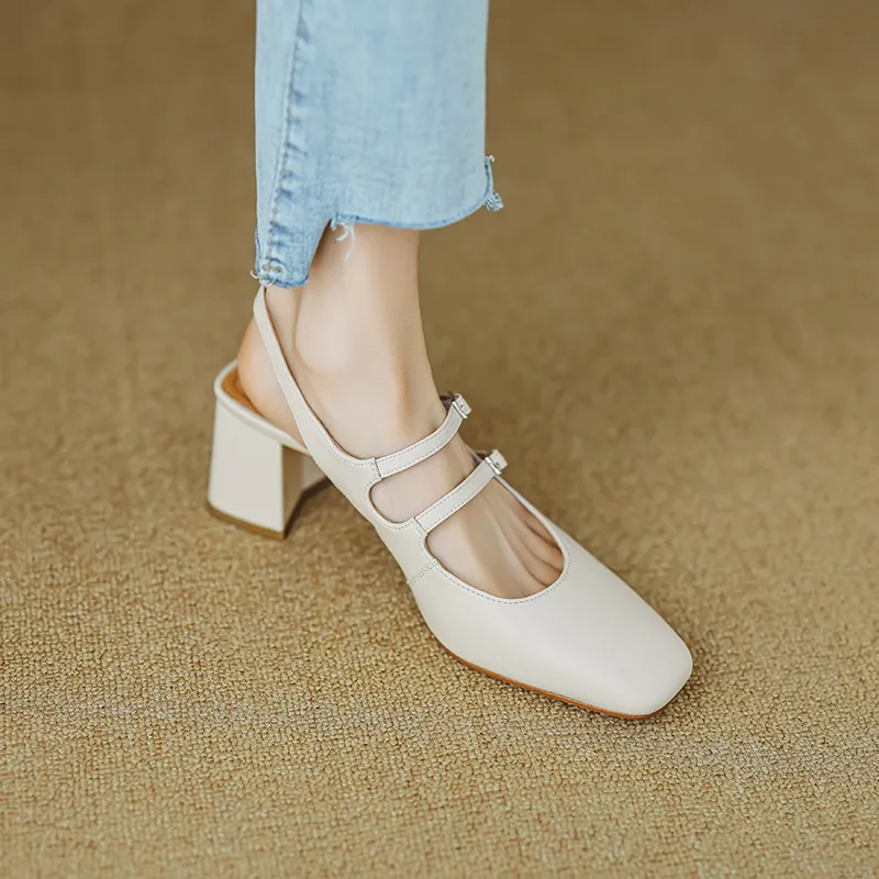 Echo&yolo Block Heel High Heels 7cm Women's-18