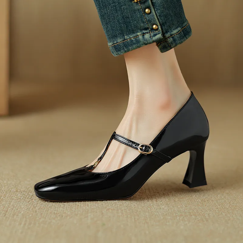 Echo&yolo Chunky Heel High Heels 6.5cm Women's-2