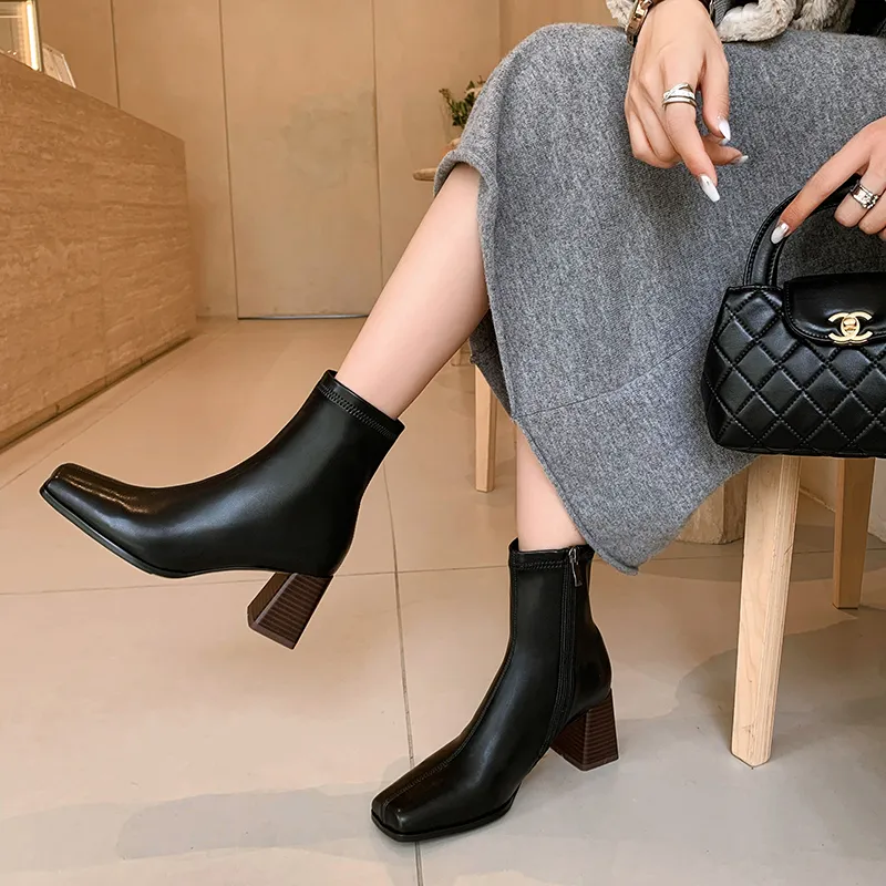 Echo&yolo Ankle Boots Women's Black/Brown-3