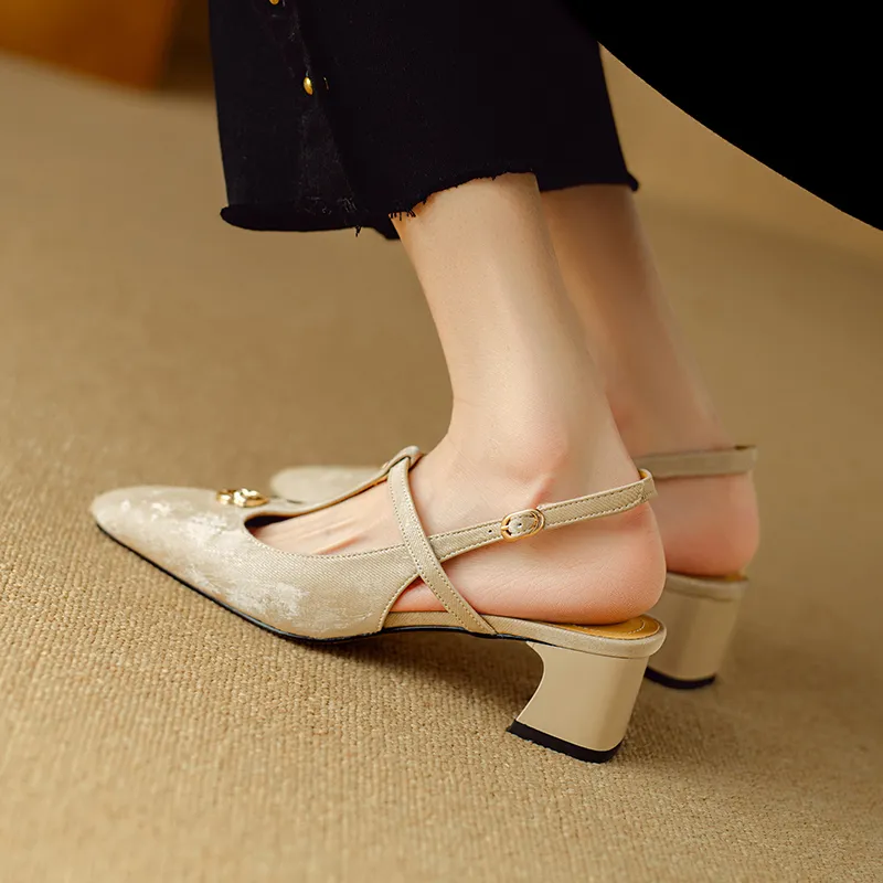 Echo&yolo Chunky Heel High Heels 4.5cm Women's-9