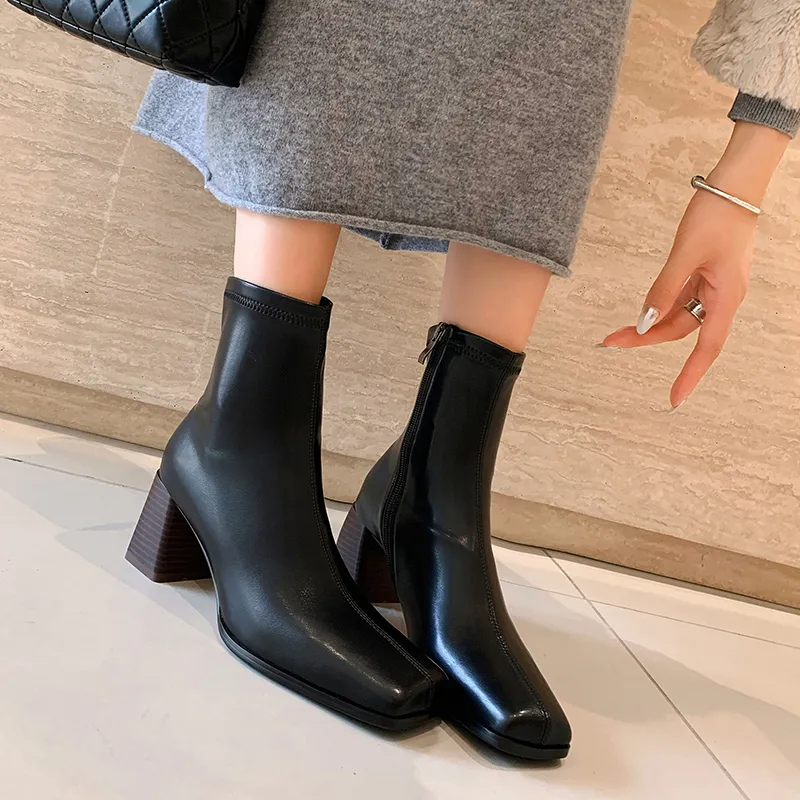 Echo&yolo Ankle Boots Women's Black/Brown-4
