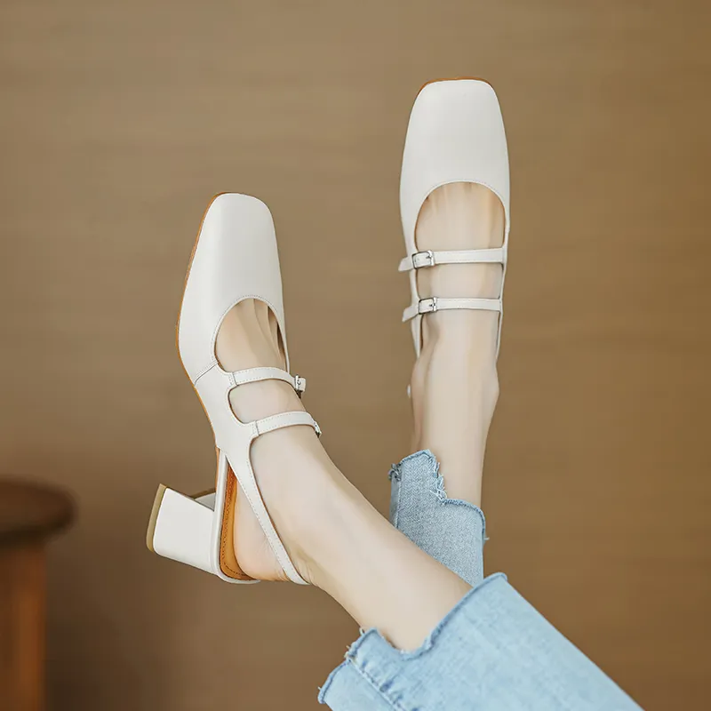 Echo&yolo Block Heel High Heels 7cm Women's-19