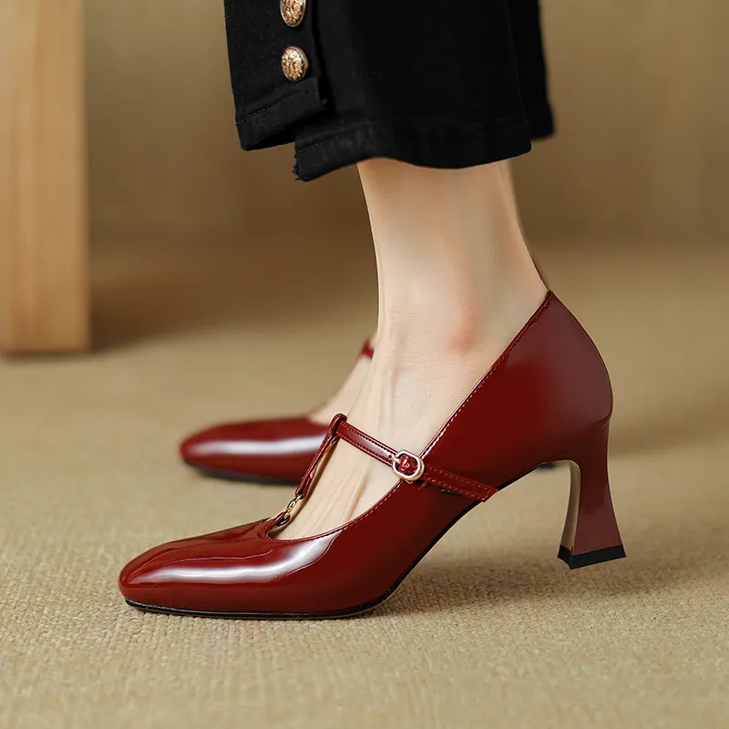 Echo&yolo Chunky Heel High Heels 6.5cm Women's-10