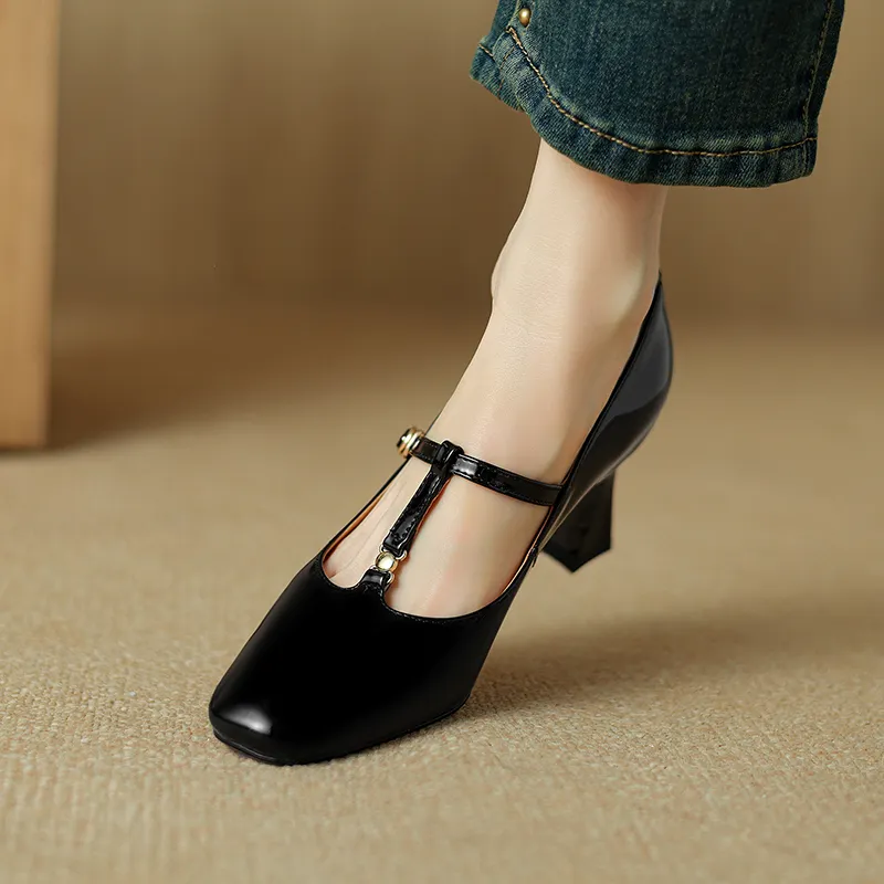 Echo&yolo Chunky Heel High Heels 6.5cm Women's-4