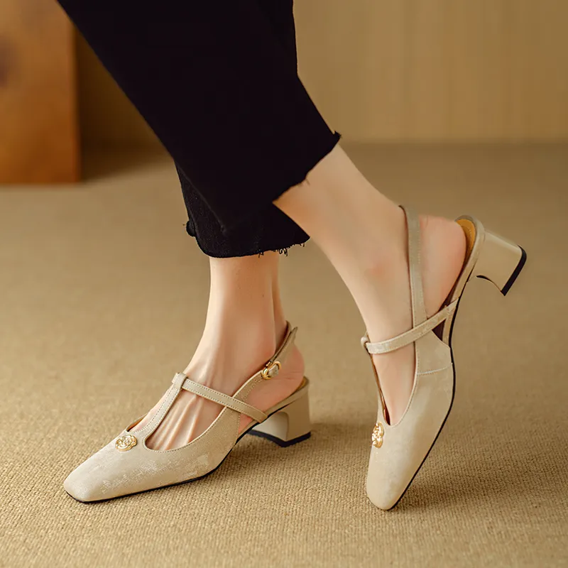 Echo&yolo Chunky Heel High Heels 4.5cm Women's-7