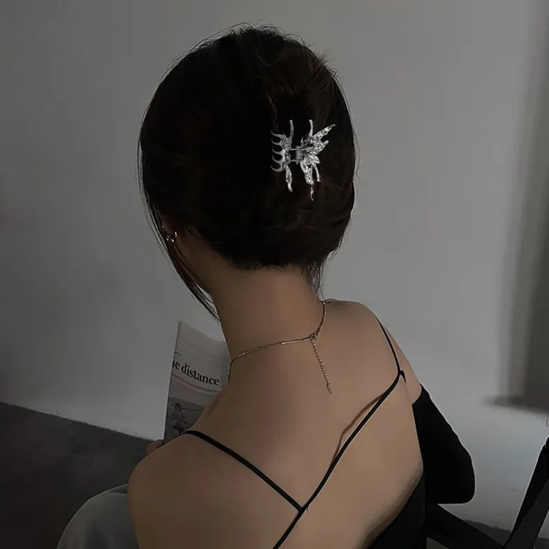 HANYUDIE Alloy Hair Clips Women's Silver-3