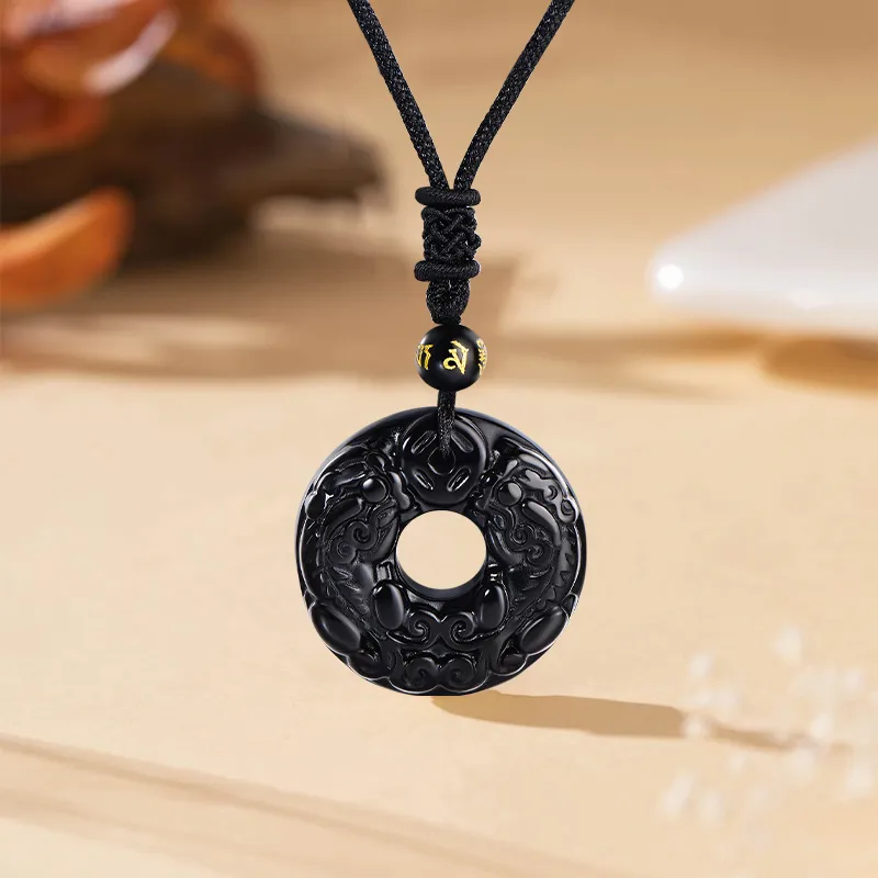 HANYUDIE Obsidian Love Confession Anniversary With Necklace Unisex-6