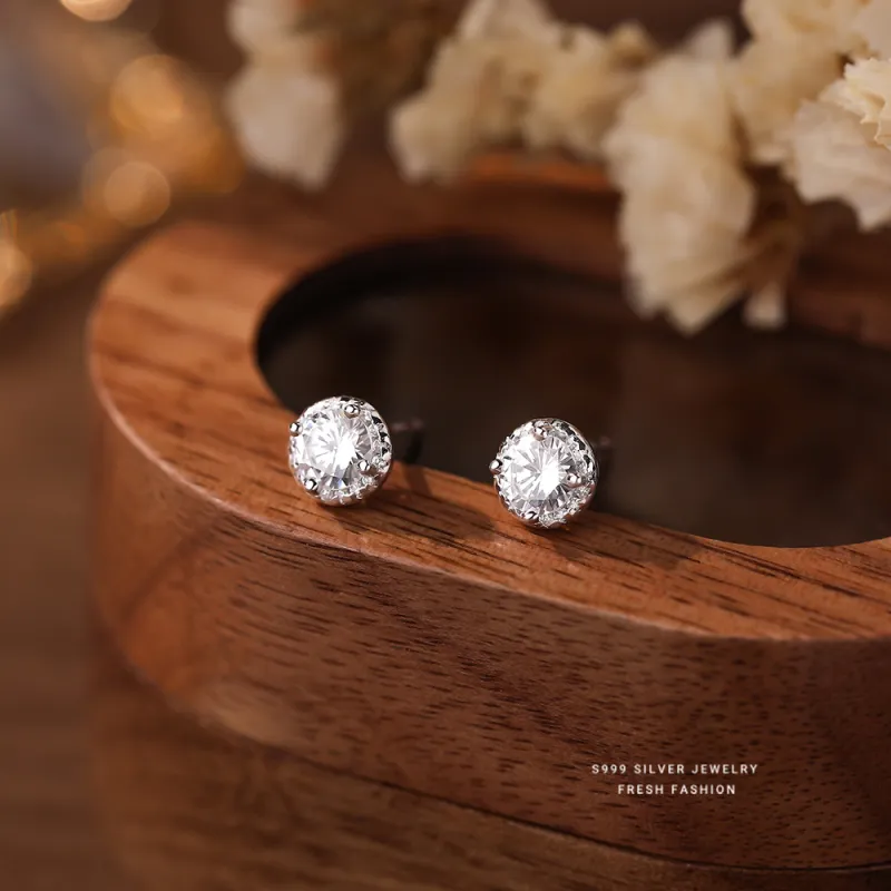 HANYUDIE Sterling Silver Stud Earrings Unisex-6