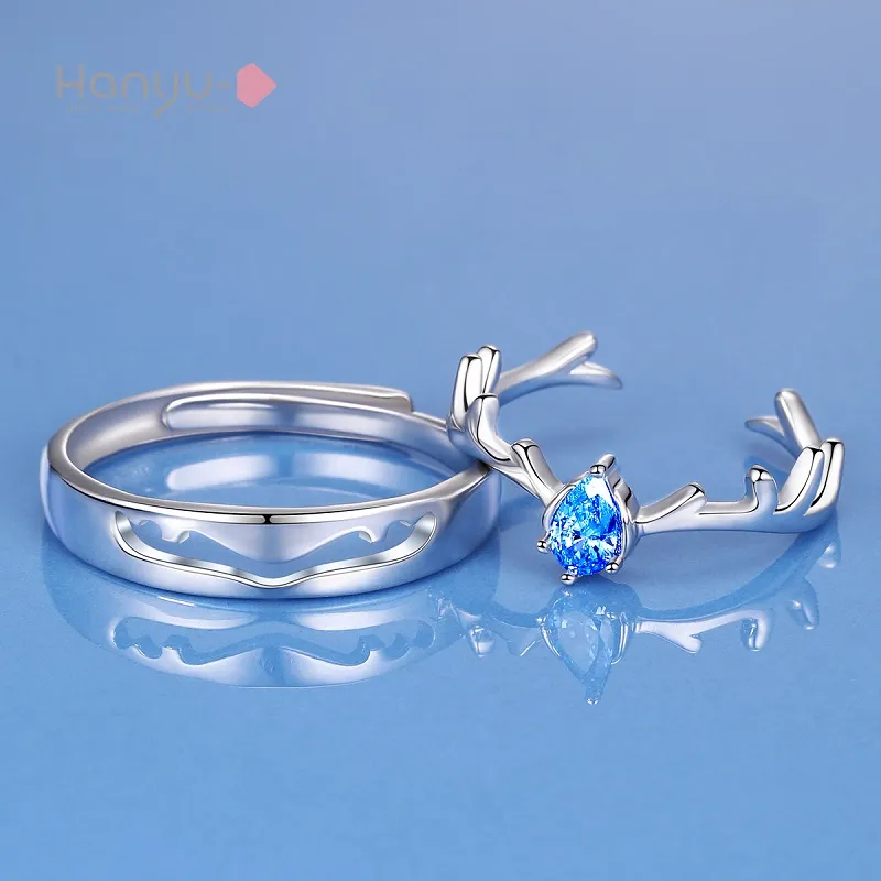 HANYUDIE S925 Silver Ring Confession Anniversary Christmas Gift Unisex-6
