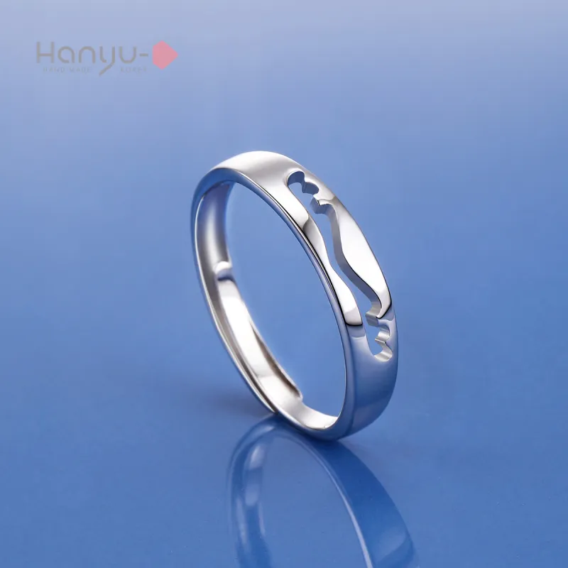 HANYUDIE S925 Silver Ring Confession Anniversary Christmas Gift Unisex-3