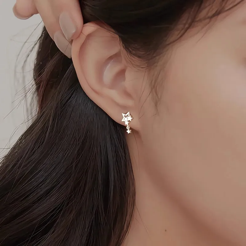 HANYUDIE S999 Silver Stud Earrings Unisex-2