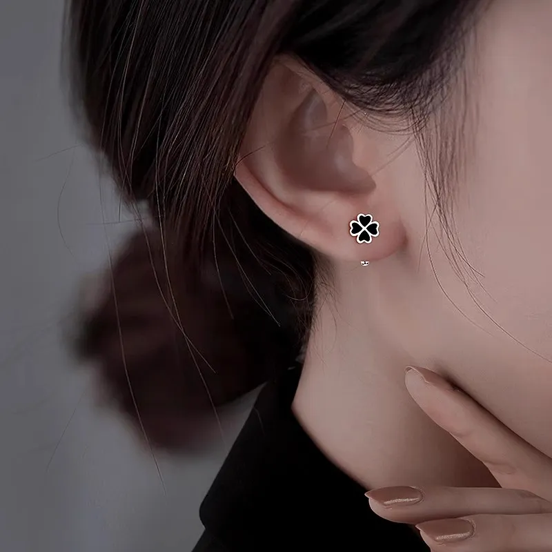 HANYUDIE Sterling Silver Stud Earrings Unisex-3