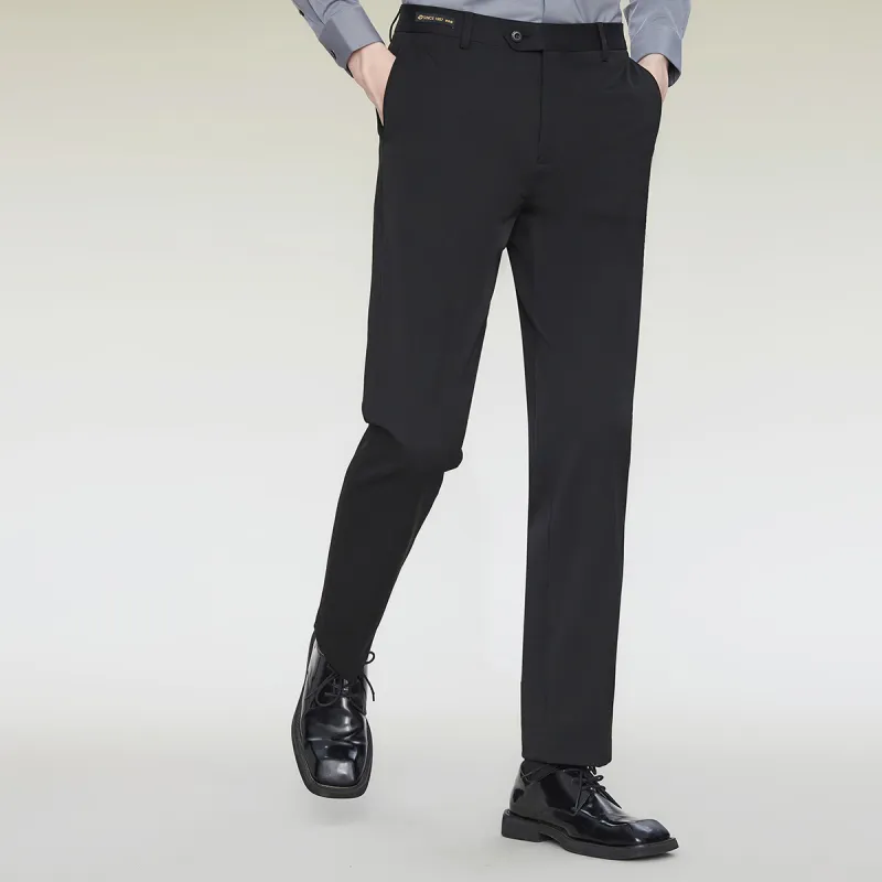 Red Bean Smooth And Elastic Suit Trouser Men's Black-3