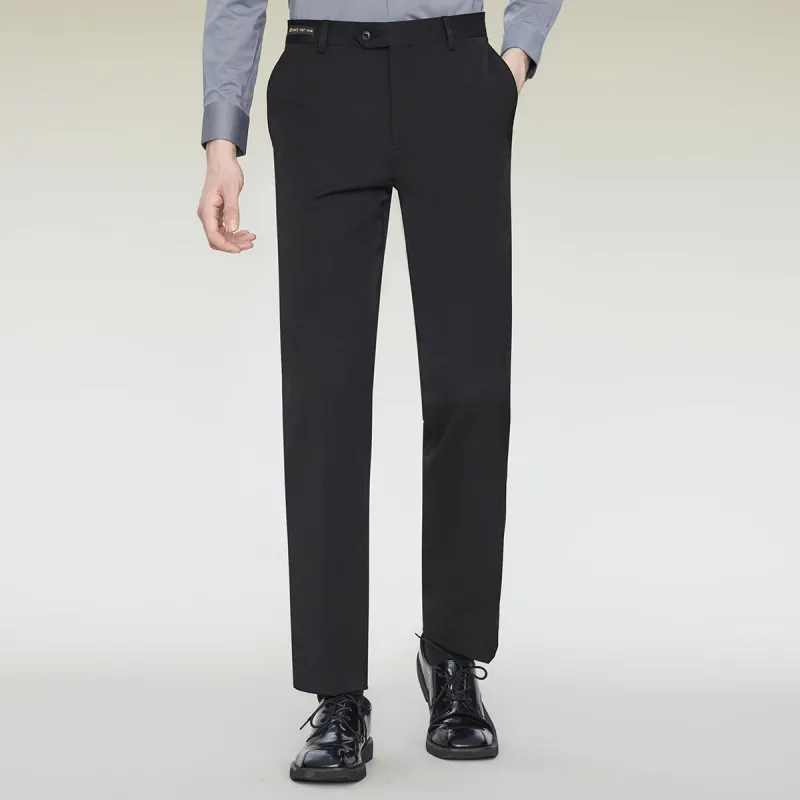 Red Bean Smooth And Elastic Suit Trouser Men's Black-1