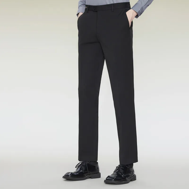 Red Bean Smooth And Elastic Suit Trouser Men's Black-2