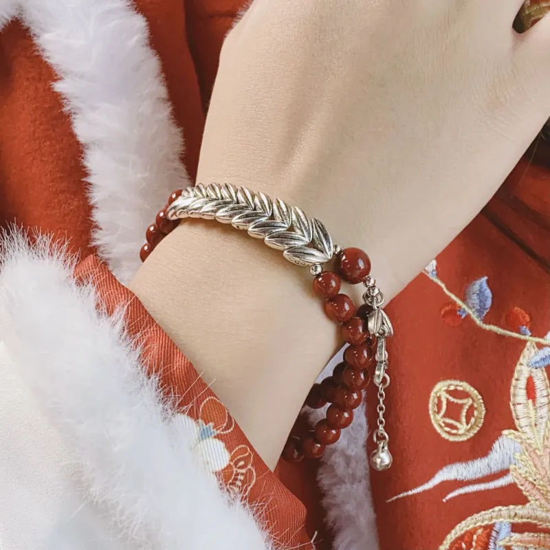 Jin Ruibang Cinnabar Jade Bracelets Unisex-2