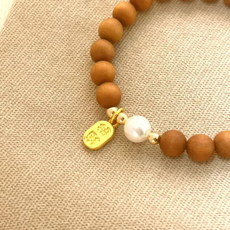 Jin Ruibang Barbie Sandalwood Wooden Bracelets Unisex-1