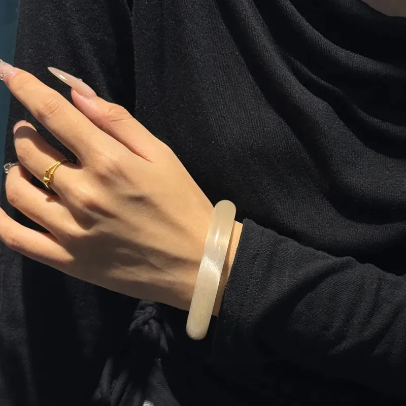 Jin Ruibang Glass Cat Eye Bangles Women's-1