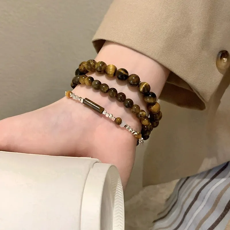 Jin Ruibang Tiger's Eye Stone Bracelets Unisex-5