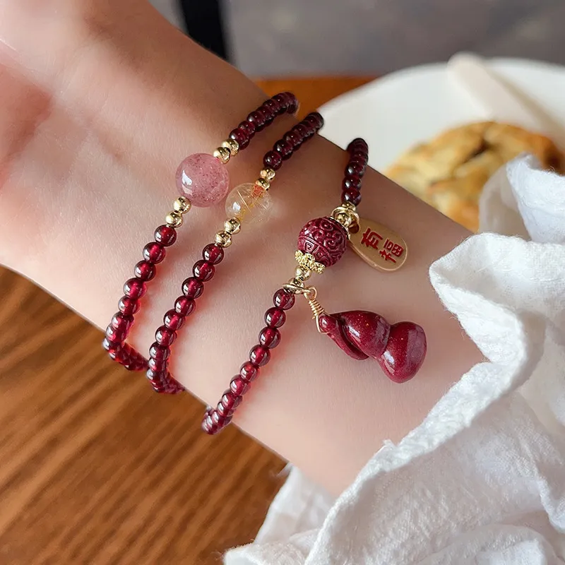 Jin Ruibang Cinnabar Jade Bracelets Women's-1