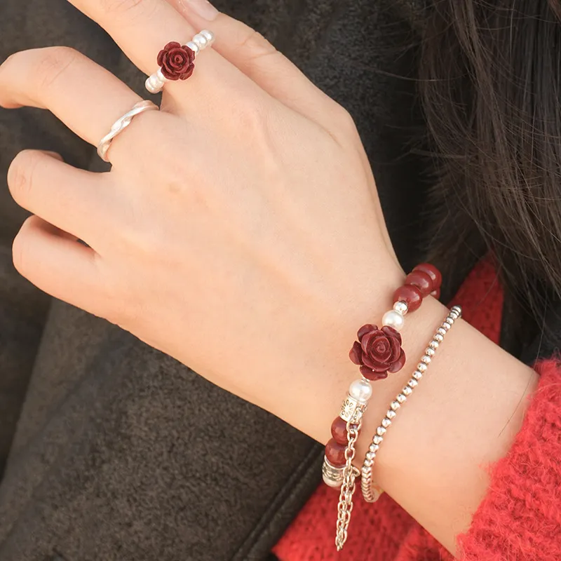 Jin Ruibang Reconstructed Cinnabar Bracelets Women's-1