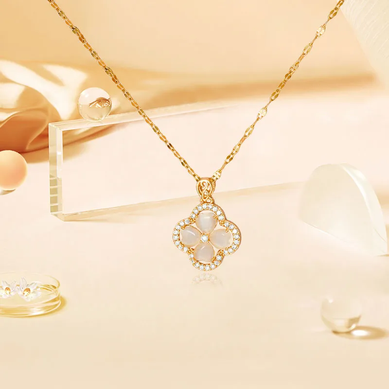 Jin Ruibang Glass Cat Eye Necklaces Women's-1
