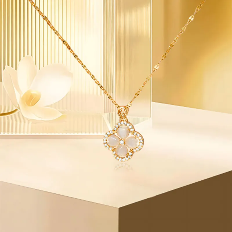 Jin Ruibang Glass Cat Eye Necklaces Women's-2