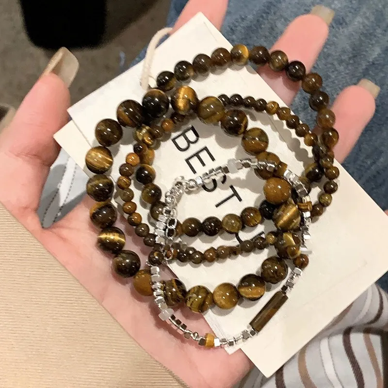 Jin Ruibang Tiger's Eye Stone Bracelets Unisex-2