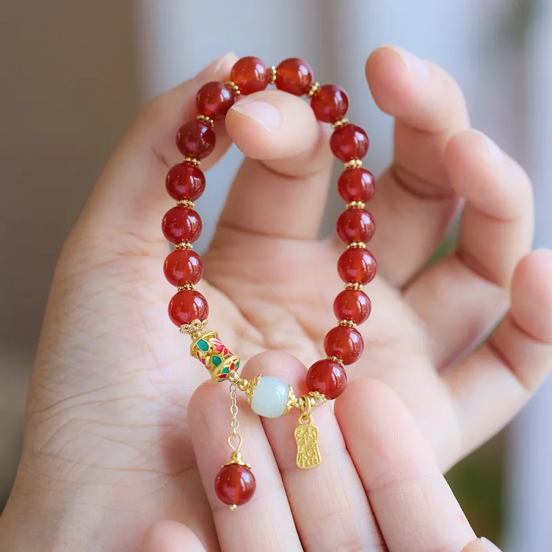 Jin Ruibang Natural Agate Jade Bracelets Women's-2