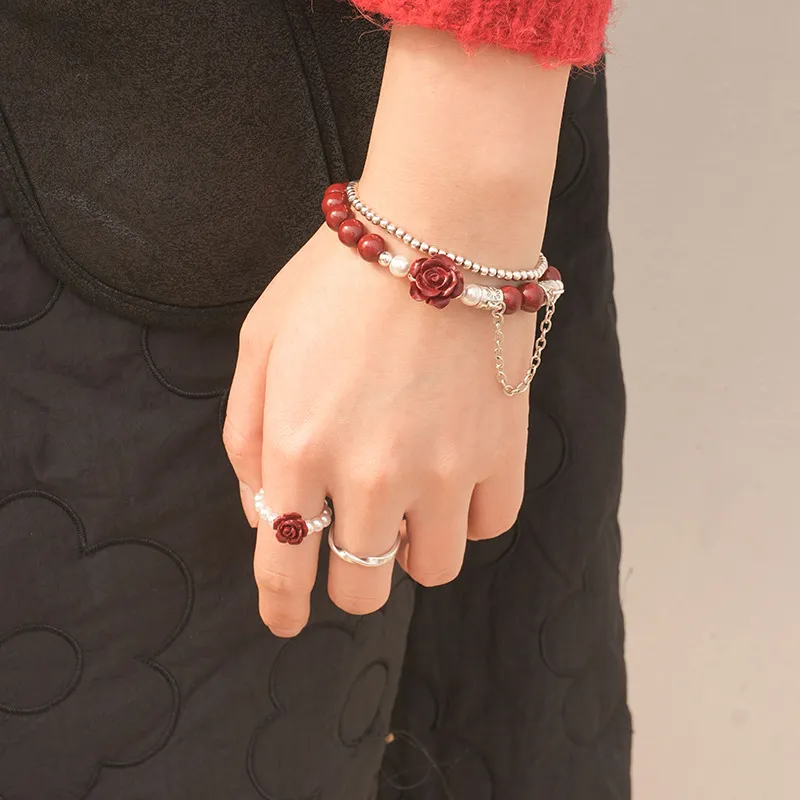 Jin Ruibang Reconstructed Cinnabar Bracelets Women's-4