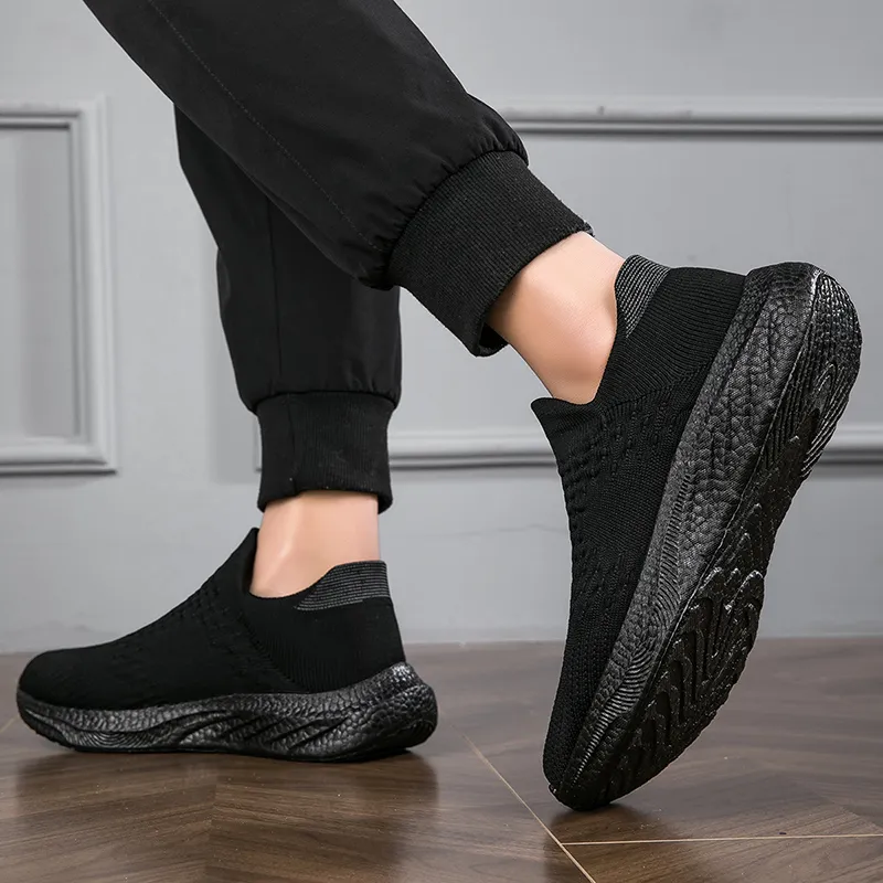 SENGUIBUCK Casual Shoes Men Low Top Black White/All Black/Coffee-6