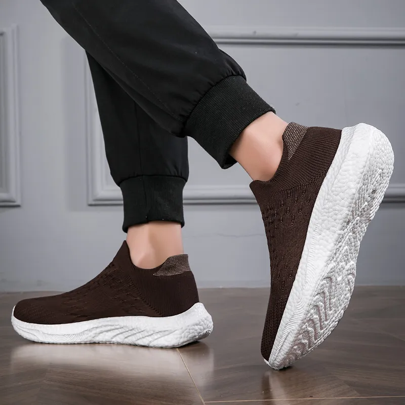 SENGUIBUCK Casual Shoes Men Low Top Black White/All Black/Coffee-9