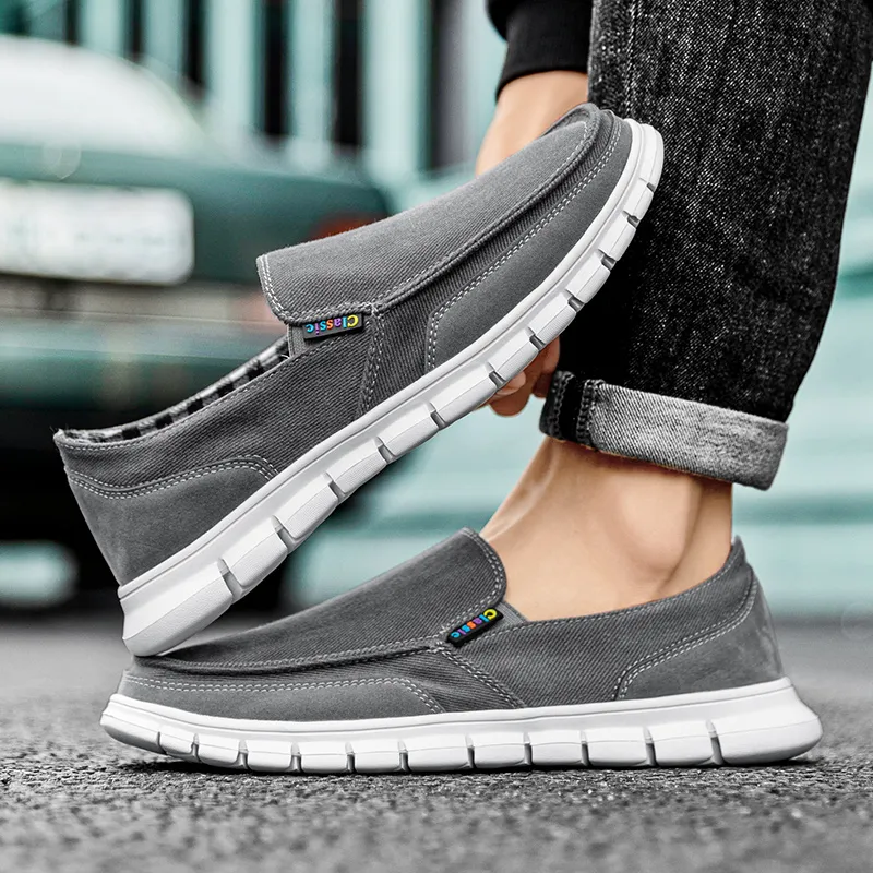 SENGUIBUCK Casual Shoes Men Low Top Dark Gray/Dark Blue/Light Green-3