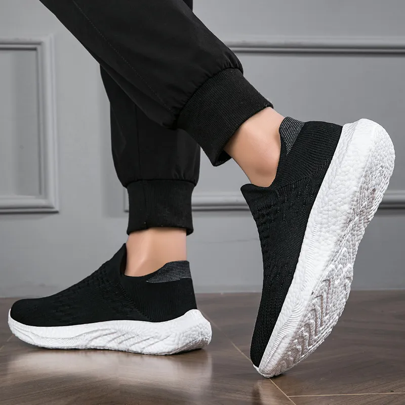 SENGUIBUCK Casual Shoes Men Low Top Black White/All Black/Coffee-2