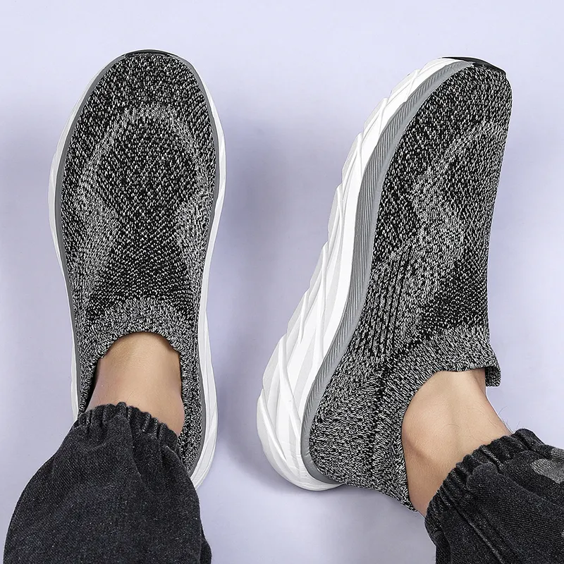 SENGUIBUCK Breathable Lightweight Low-Top Casual Shoes Men's Gray-2