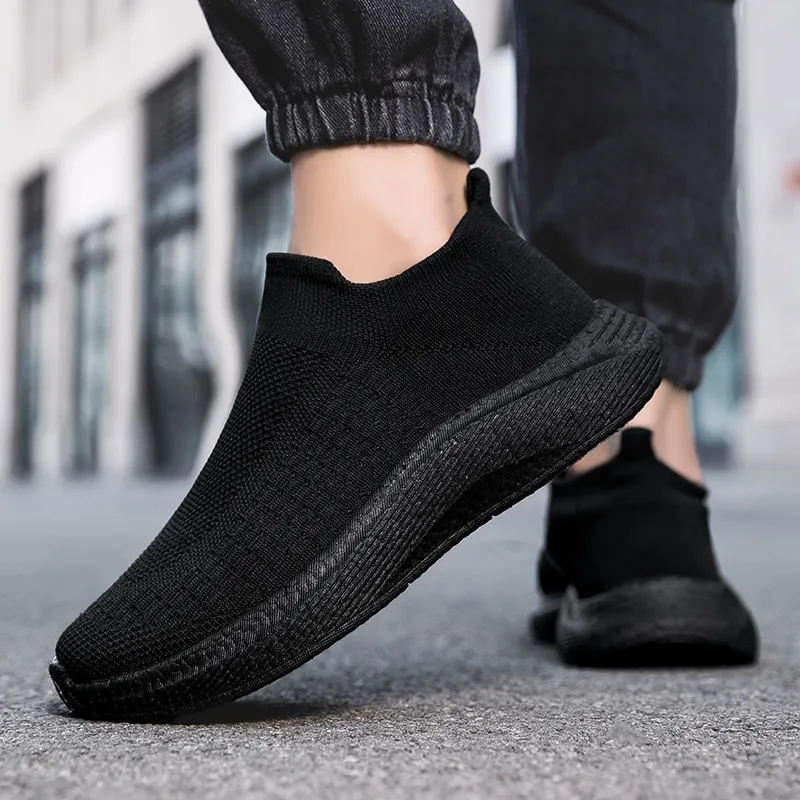 SENGUIBUCK Cushioning Breathable Lightweight Low-Top Casual Shoes Men's Black-3