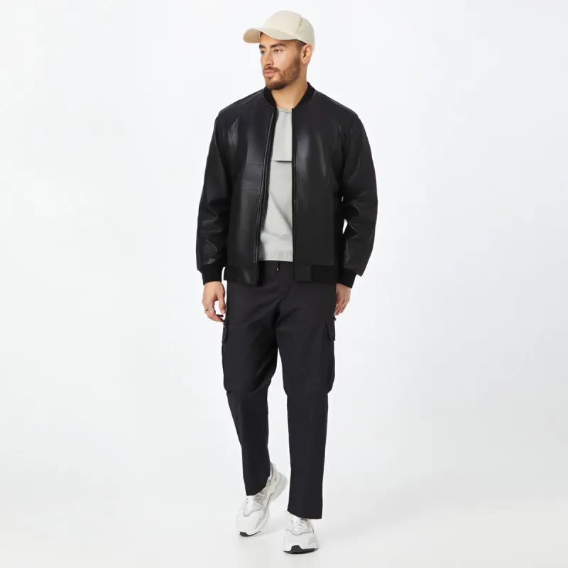ADOONGA Leather Jacket Unisex Black-4