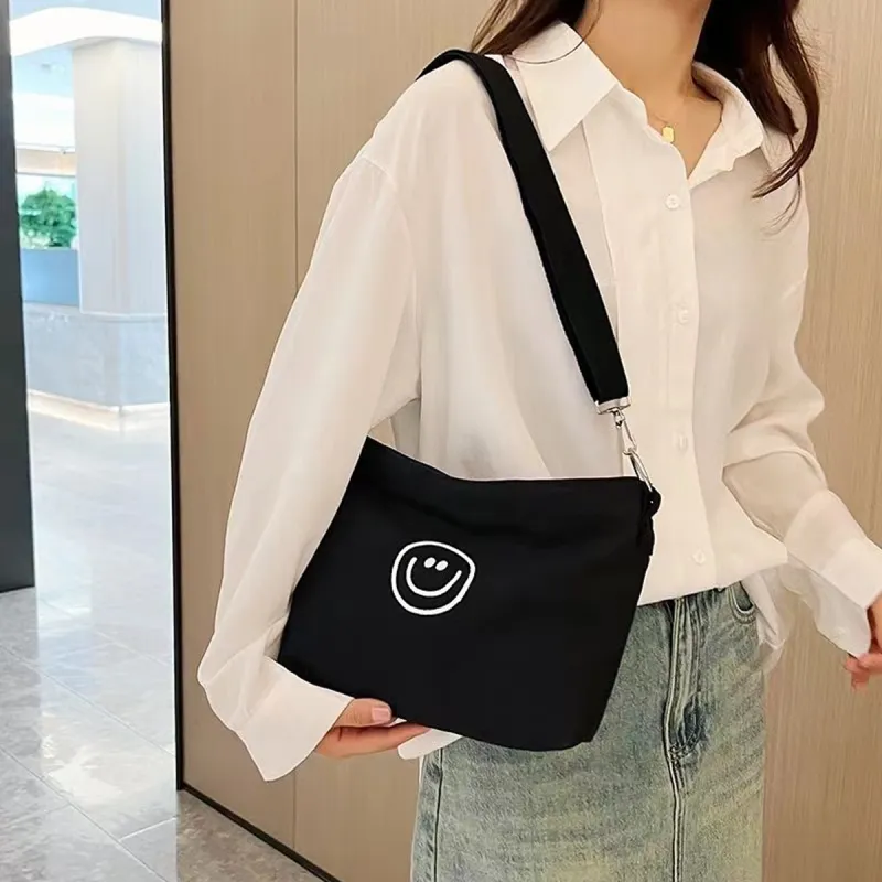 ADOONGA Canvas One Shoulder Crossbody Canvas Bag Regular Unisex Ecru-15