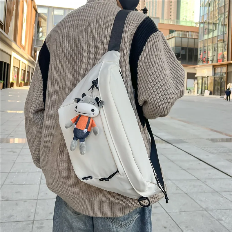 ADOONGA Oxford Sling Bag, Crossbody Bag, Shoulder Bag Tubas Unisex Black/White-11